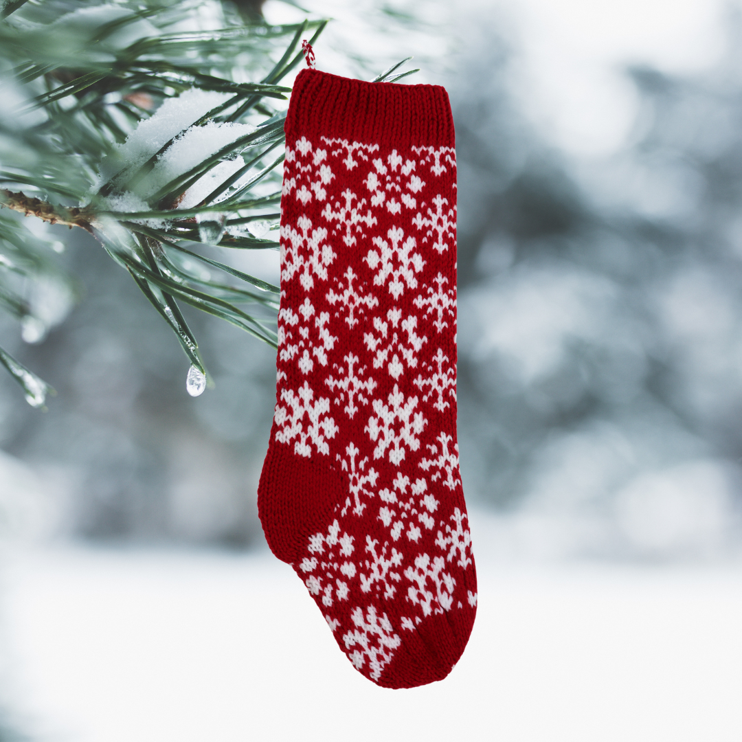 Nordic Flower Snowflake Christmas Stocking