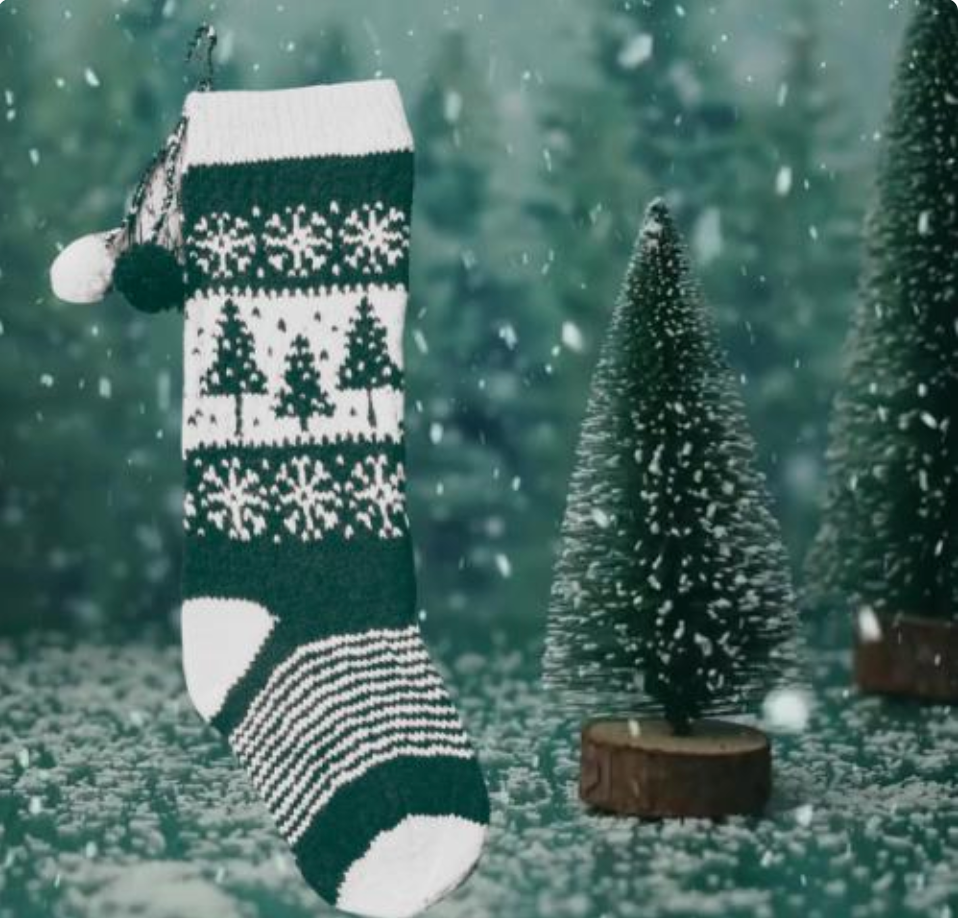 Winter Tree Christmas Stocking