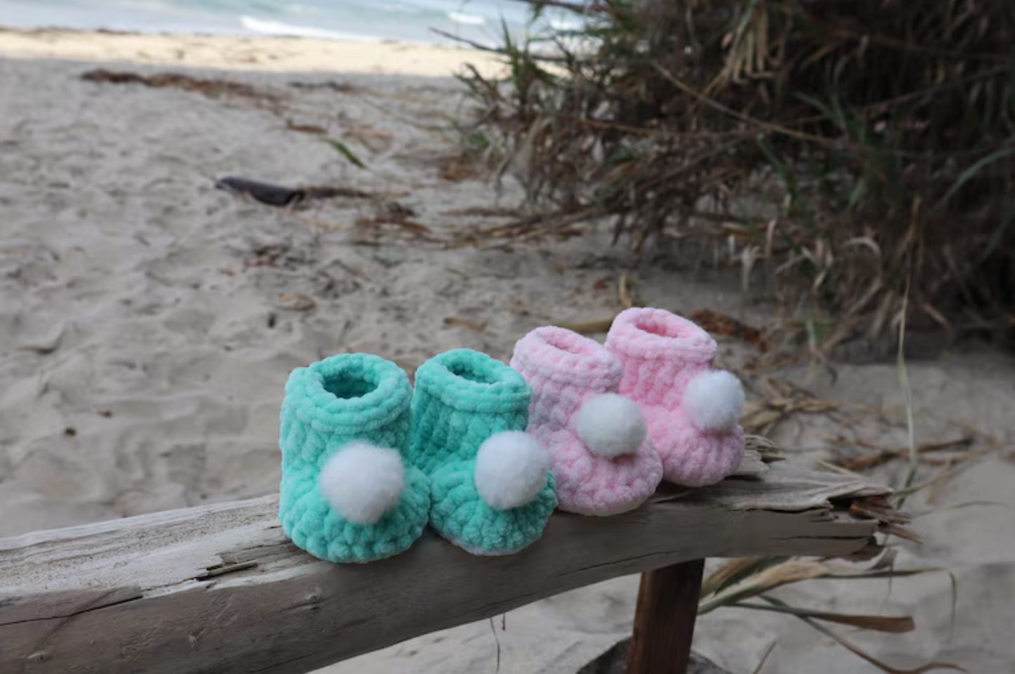 Chenille Baby Booties