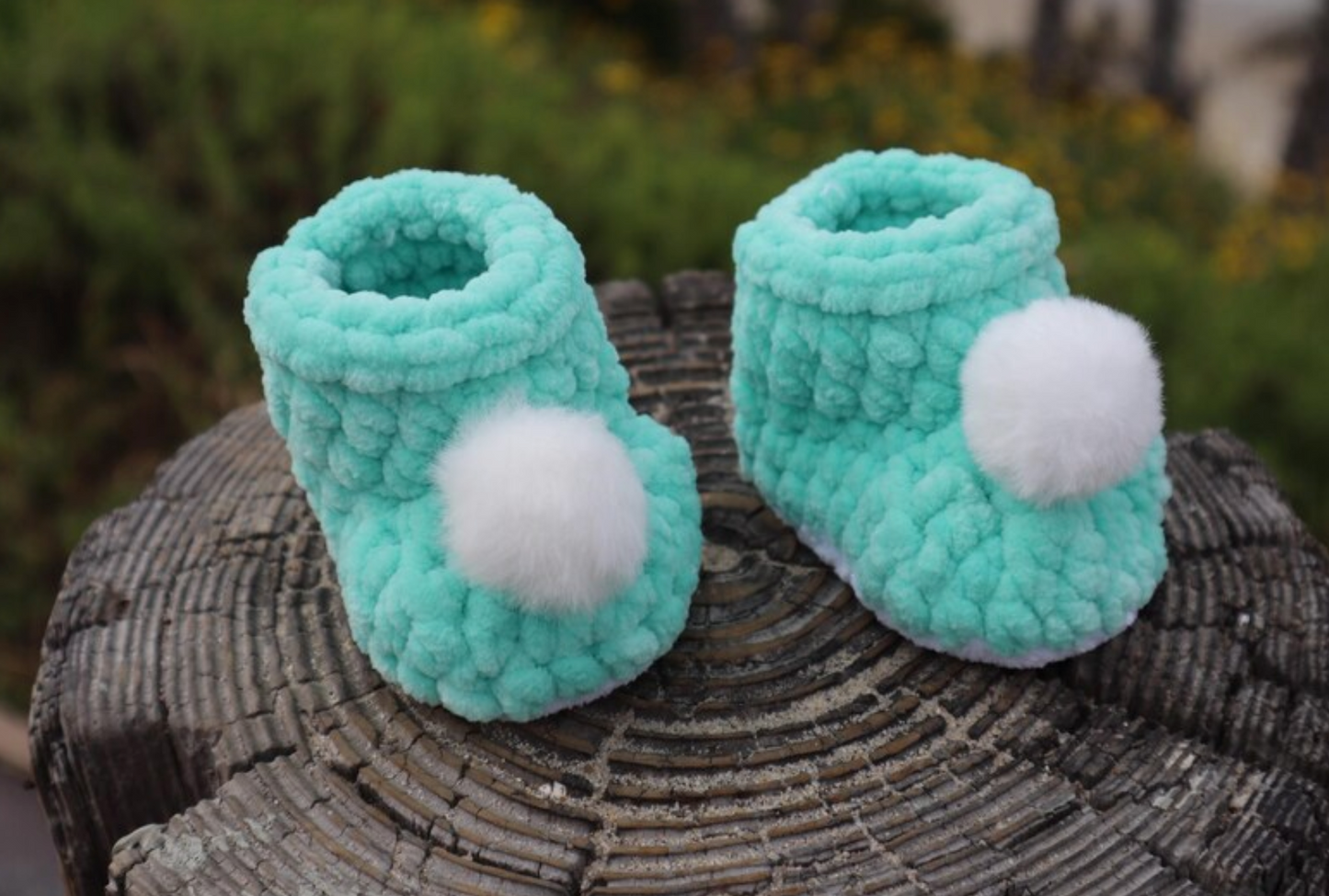 Chenille Baby Booties