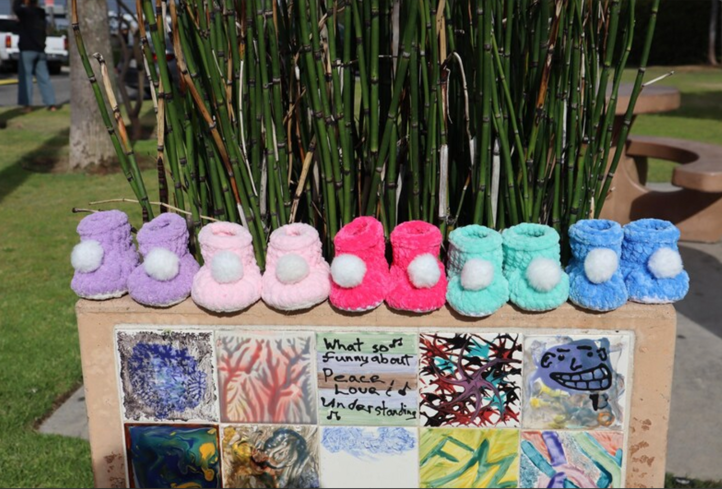 Chenille Baby Booties