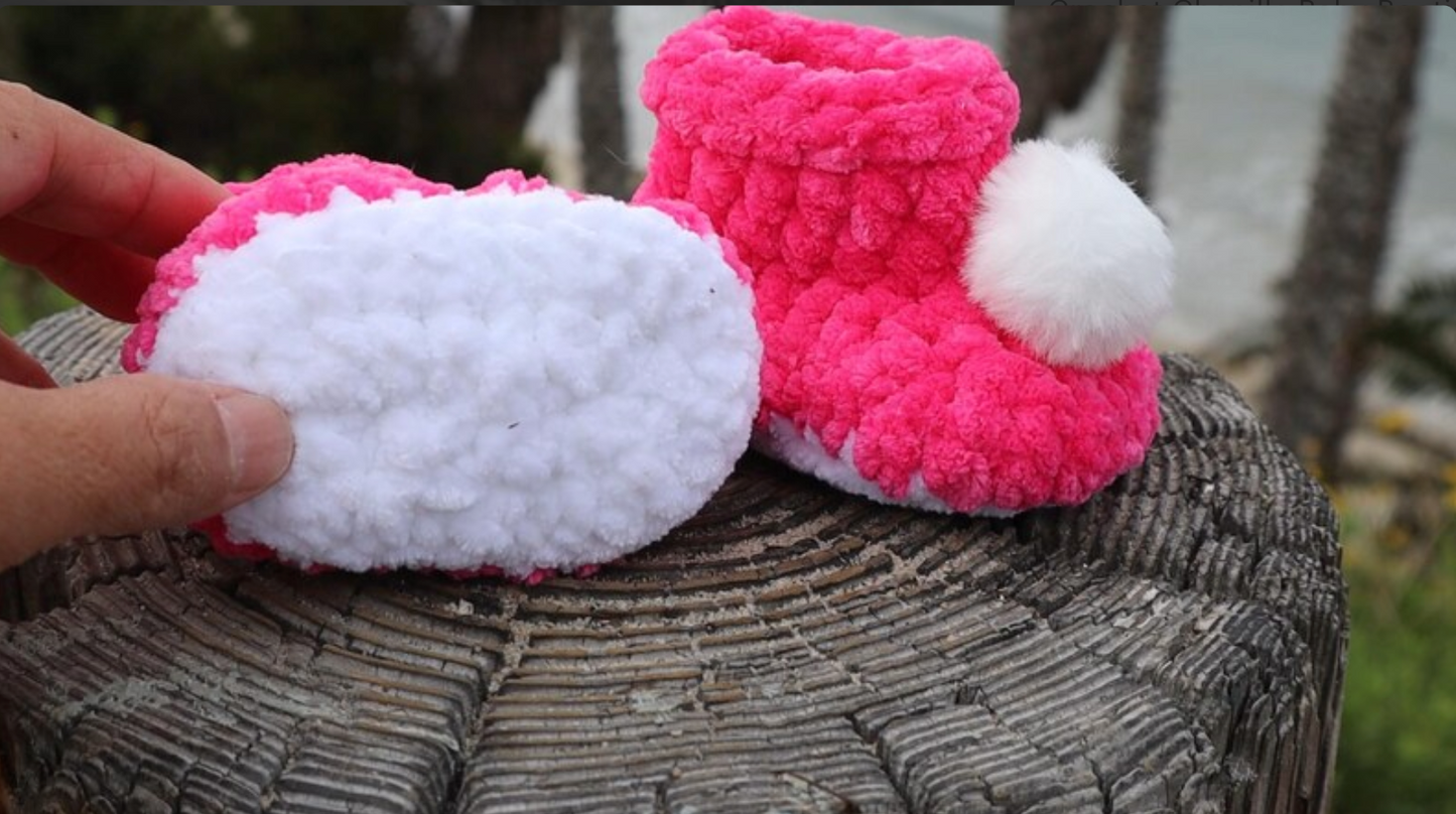 Chenille Baby Booties