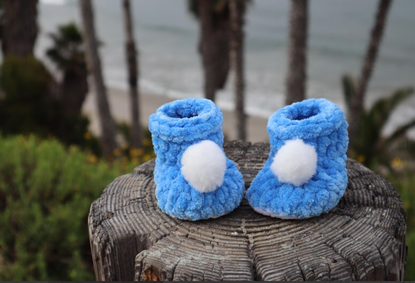 Chenille Baby Booties