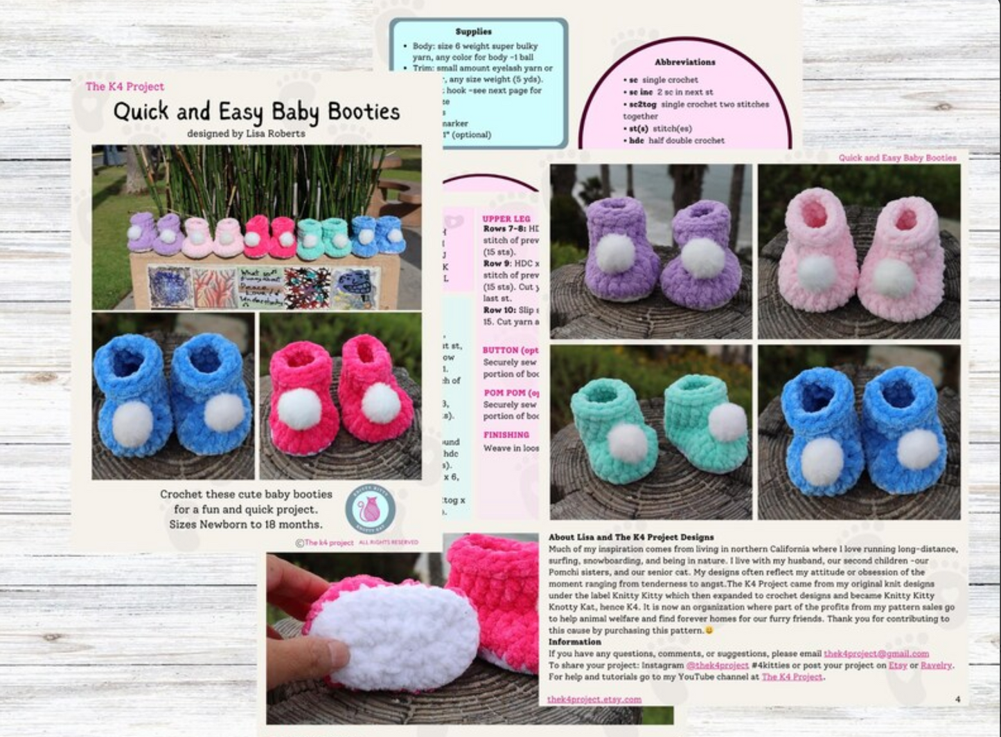 Chenille Baby Booties