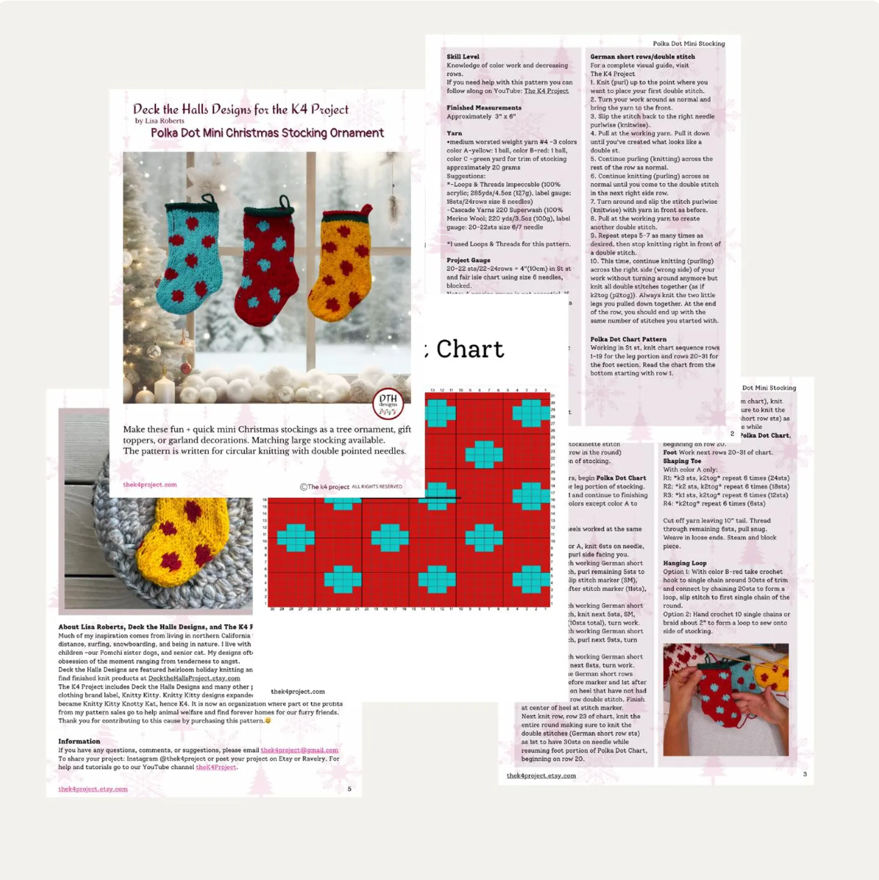 Mini Polka Dot Christmas Stocking Ornament