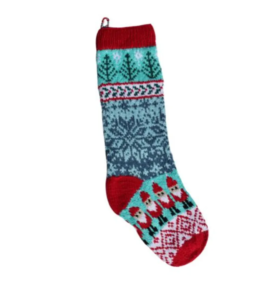 Santa Snowflake Christmas Stocking