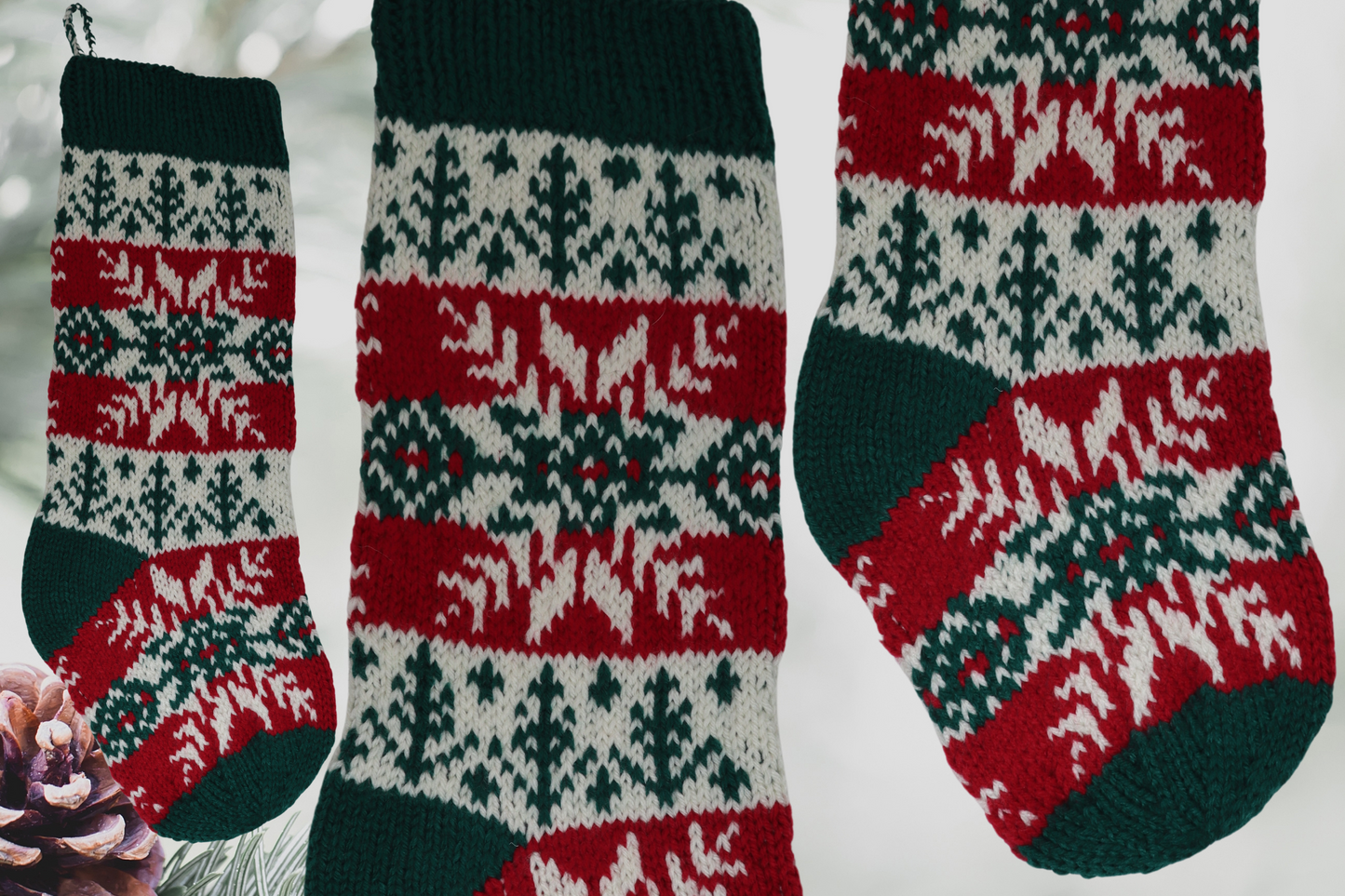 Fair Isle Snowflake Christmas Stocking