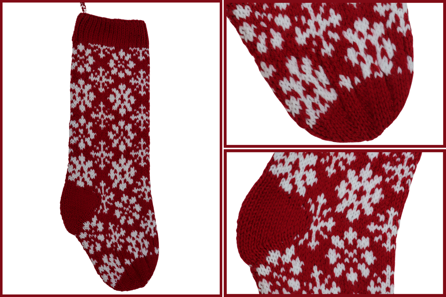 Nordic Flower Snowflake Christmas Stocking