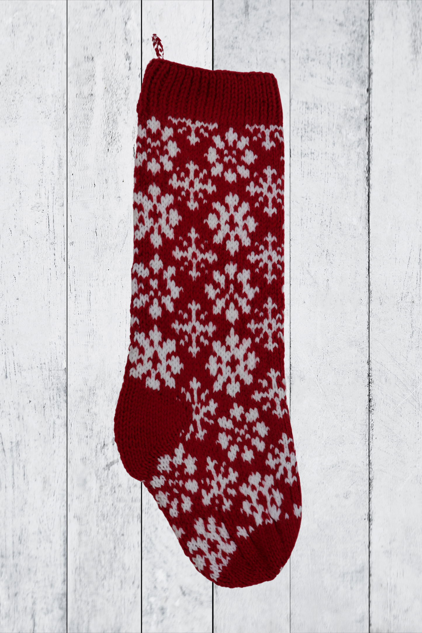 Nordic Flower Snowflake Christmas Stocking