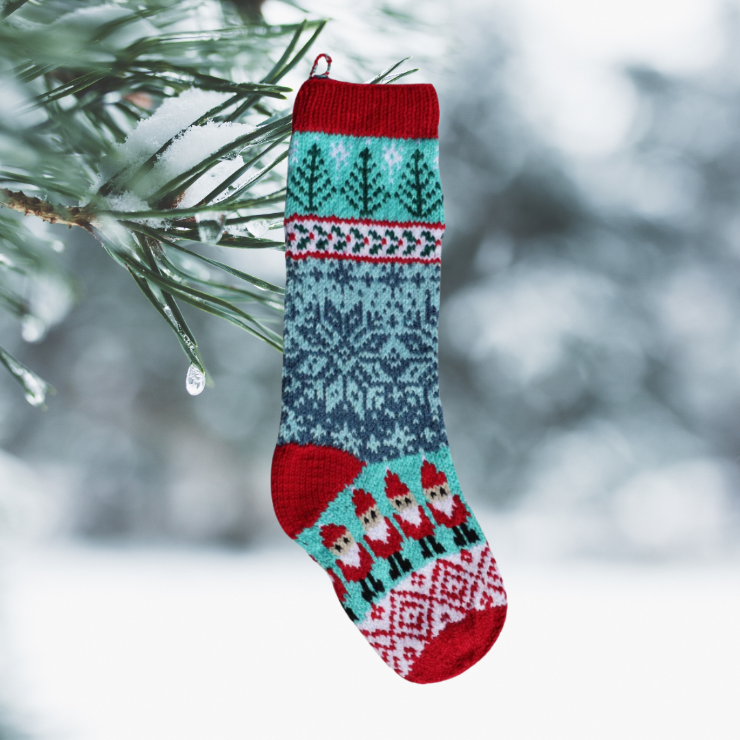 Santa Snowflake Christmas Stocking