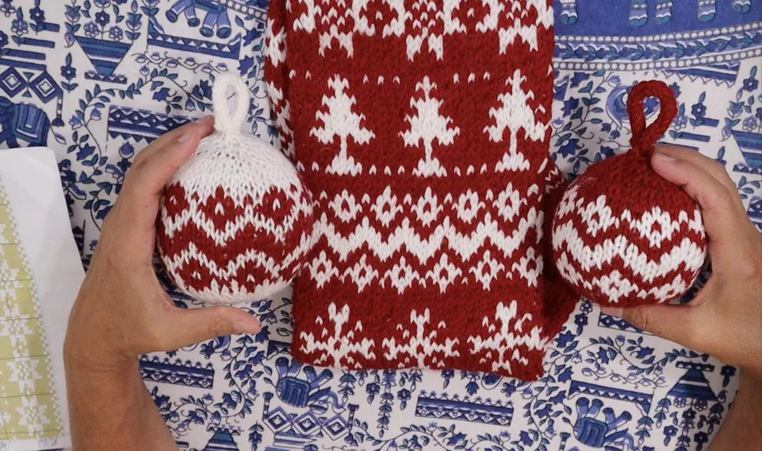 A Fair Isle Christmas Ornament Set
