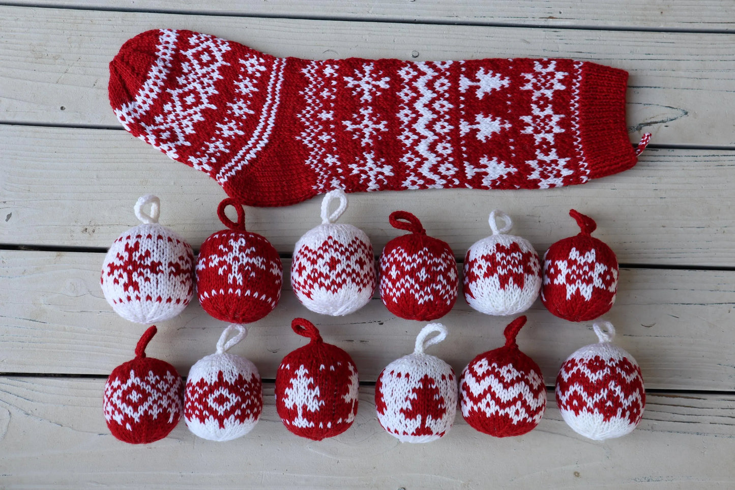 A Fair Isle Christmas Ornament Set
