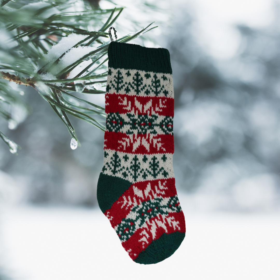 Fair Isle Snowflake Christmas Stocking