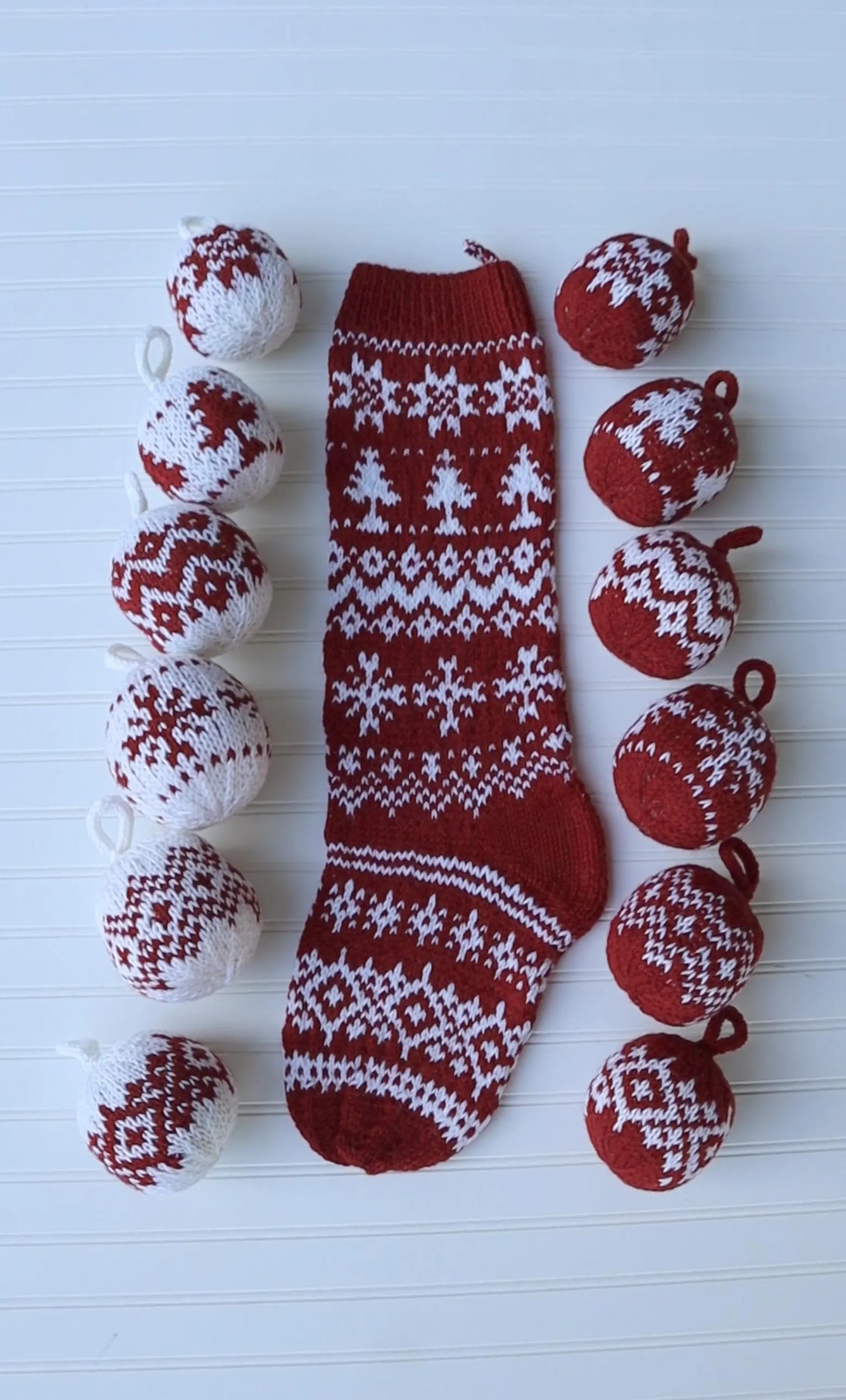A Fair Isle Christmas Ornament Set