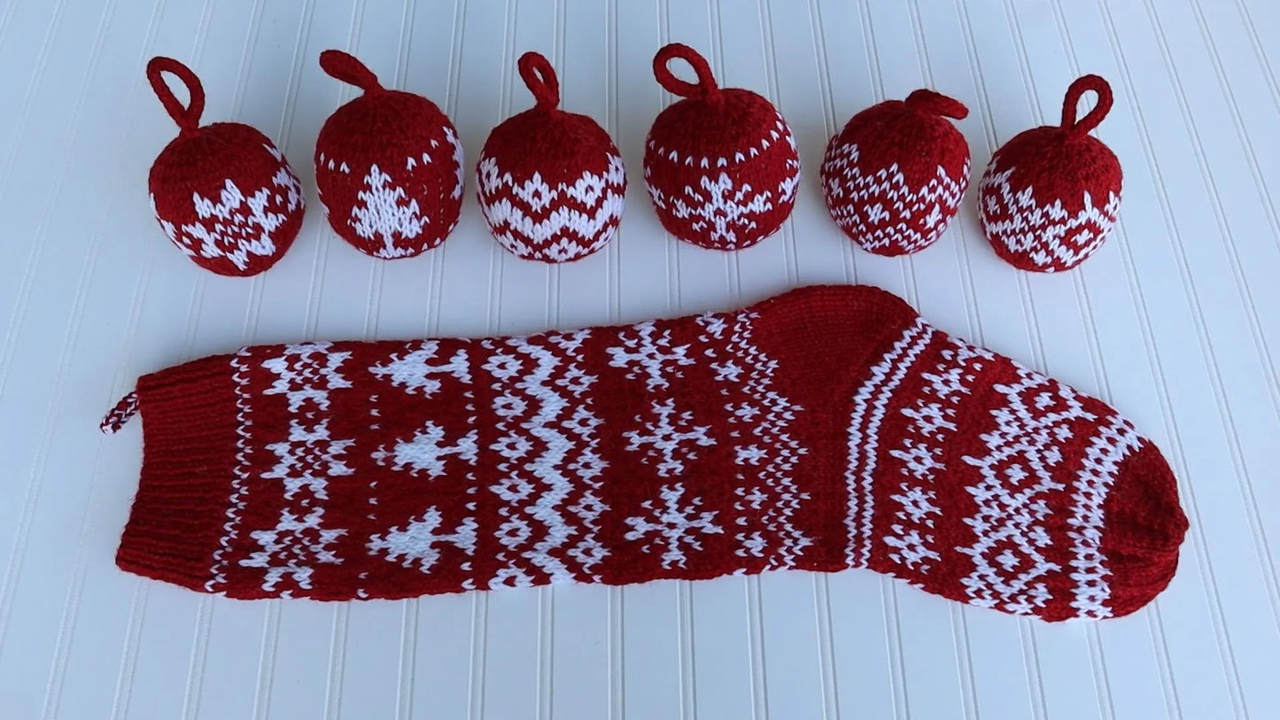 A Fair Isle Christmas Ornament Set