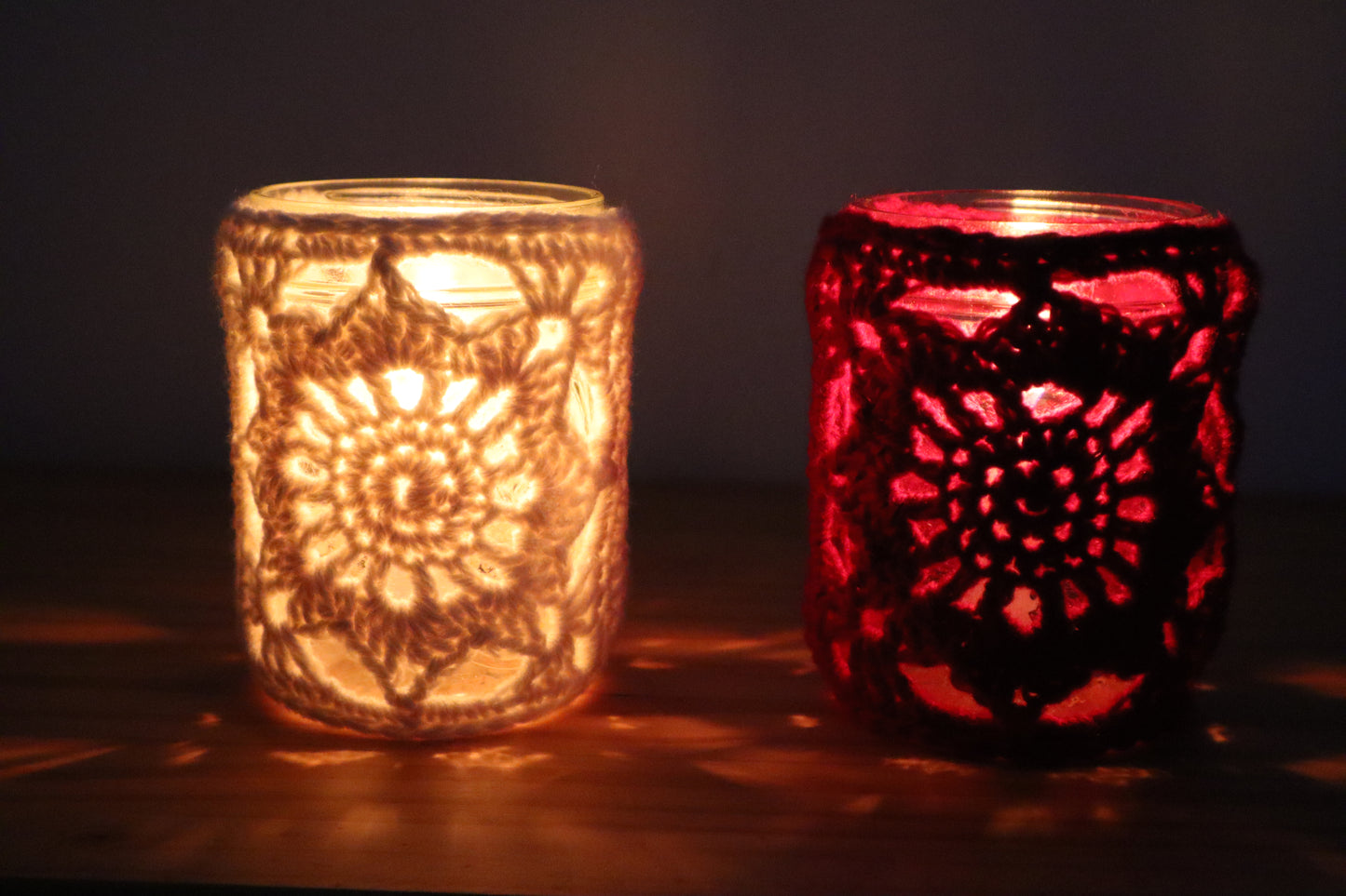 Crochet Star Granny Square Candle Cozy Pattern