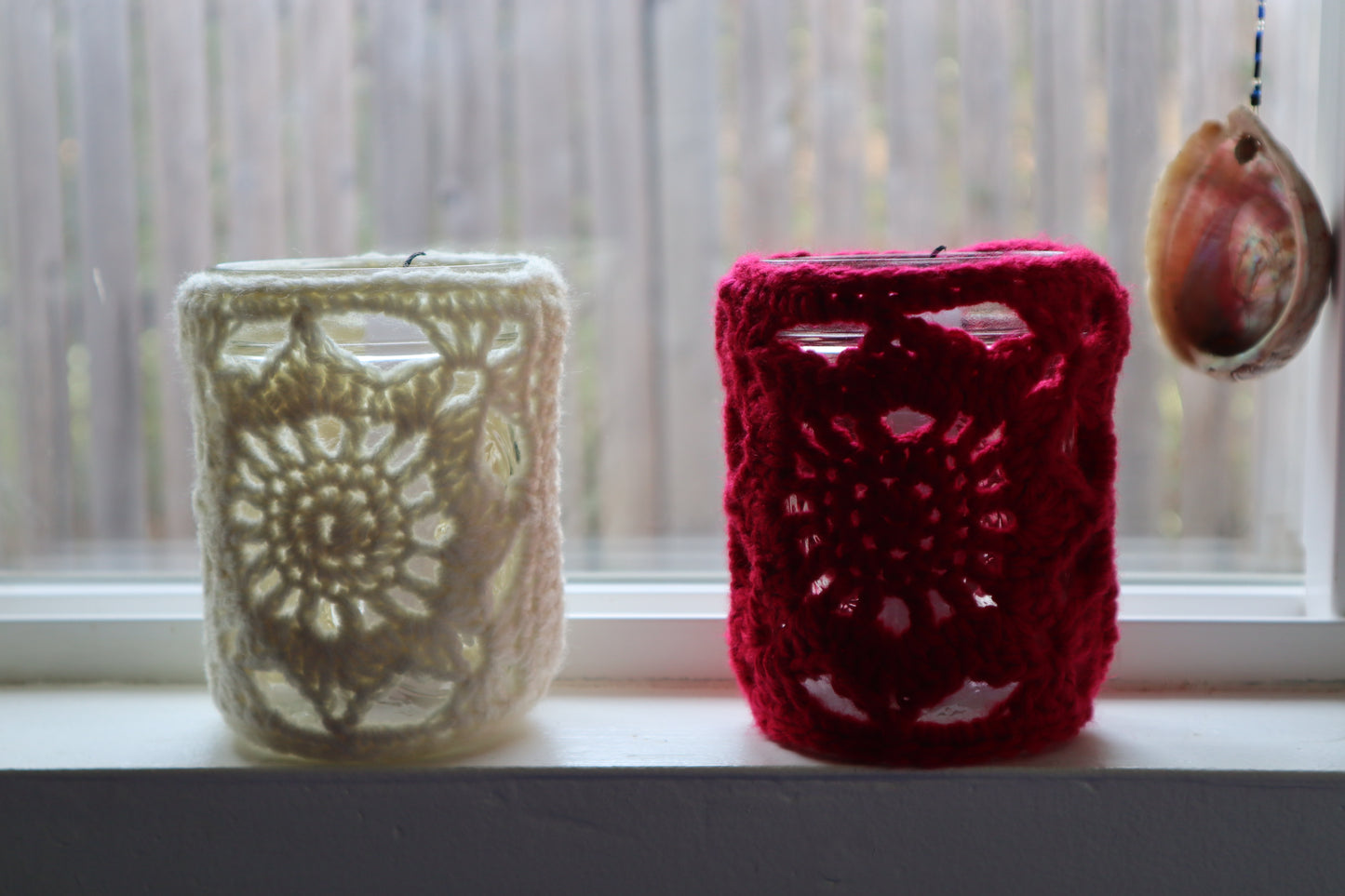 Crochet Star Granny Square Candle Cozy Pattern