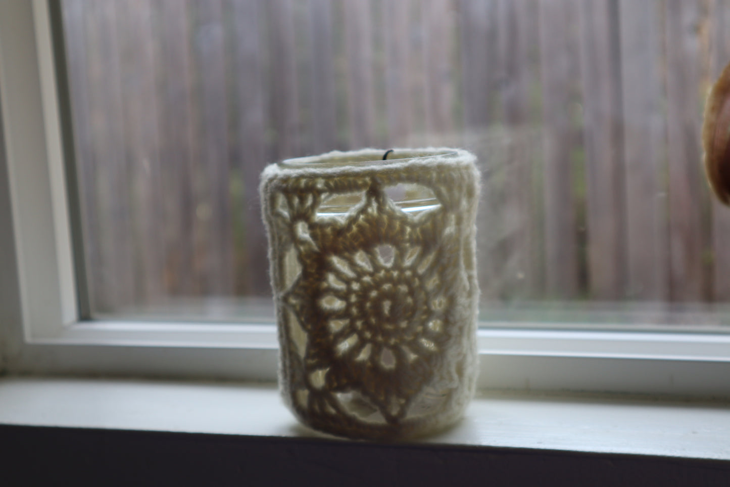 Crochet Star Granny Square Candle Cozy Pattern