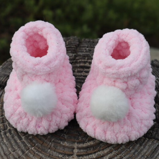 Chenille Baby Booties