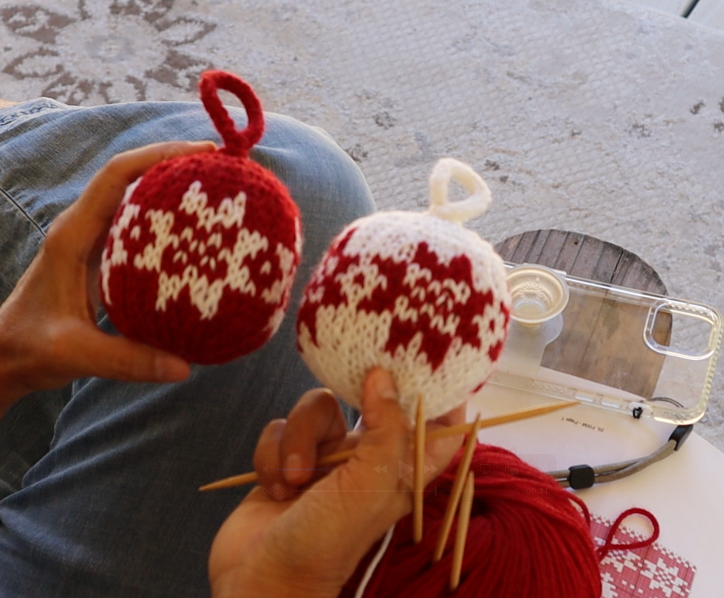 A Fair Isle Christmas Ornament Set