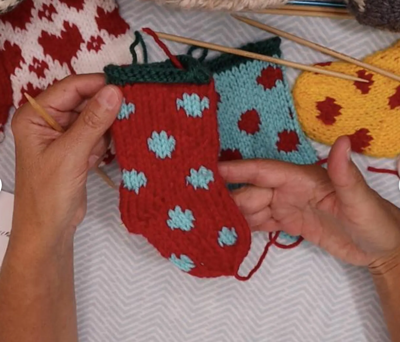 Mini Polka Dot Christmas Stocking Ornament