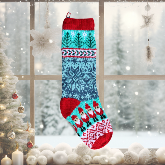 Santa Snowflake Christmas Stocking